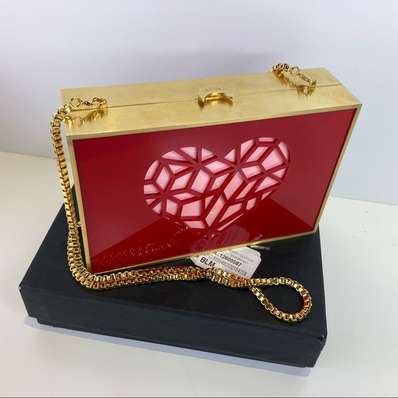 REINE Handbags - Reine Light Up Heart Cutout Clutch Purse Handbag Shoulder Bag W/ Shoulder Strap
